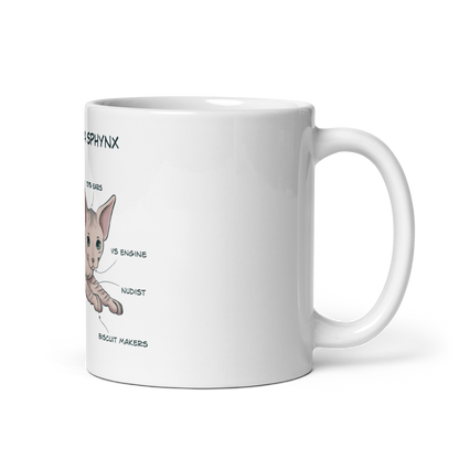 "ANATOMY OF A SPHYNX CAT" COFFEE MUG by ReNewedPet
