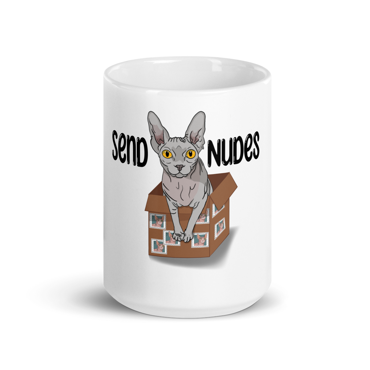 "SEND NUDES" SPHYNX COFFEE MUG by ReNewedPet