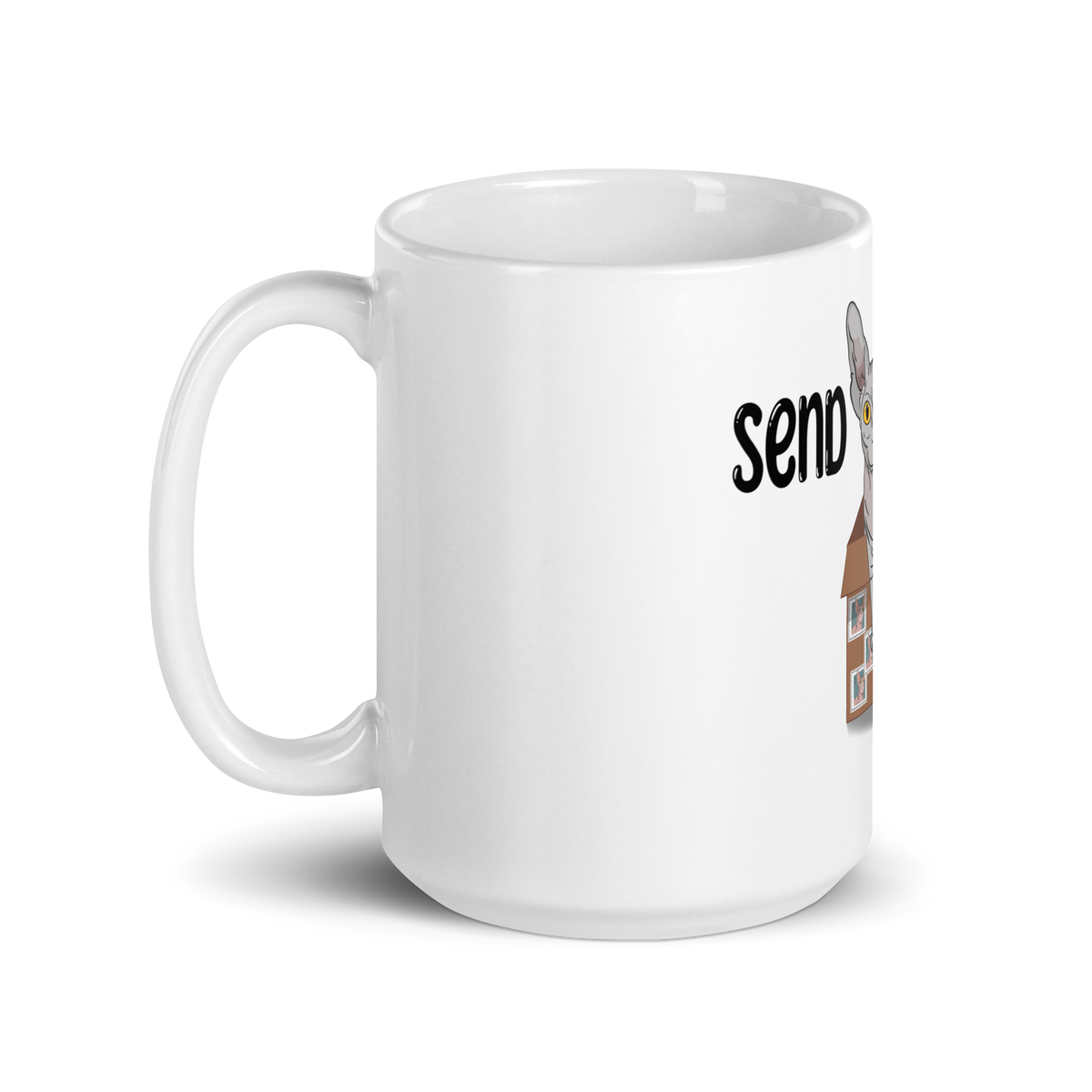 "SEND NUDES" SPHYNX COFFEE MUG by ReNewedPet