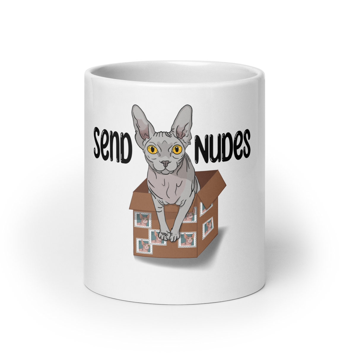 "SEND NUDES" SPHYNX COFFEE MUG by ReNewedPet