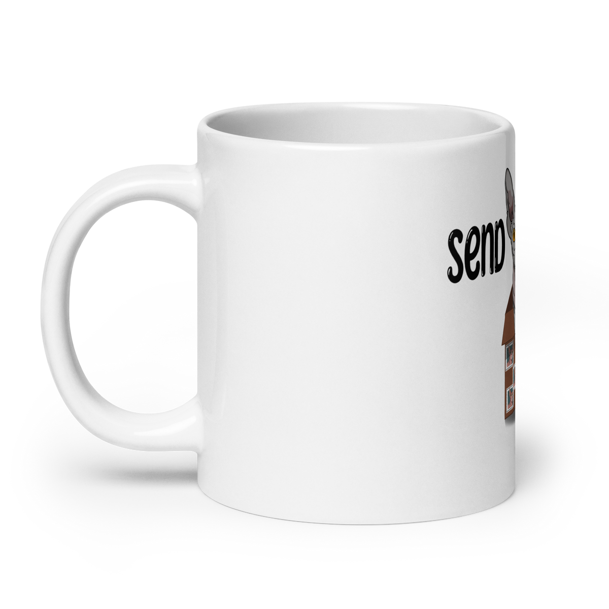 "SEND NUDES" SPHYNX COFFEE MUG by ReNewedPet