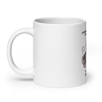 "WOMAN CAN'T SURVIVE ON COFFEE ALONE" COFFEE MUG by ReNewedPet