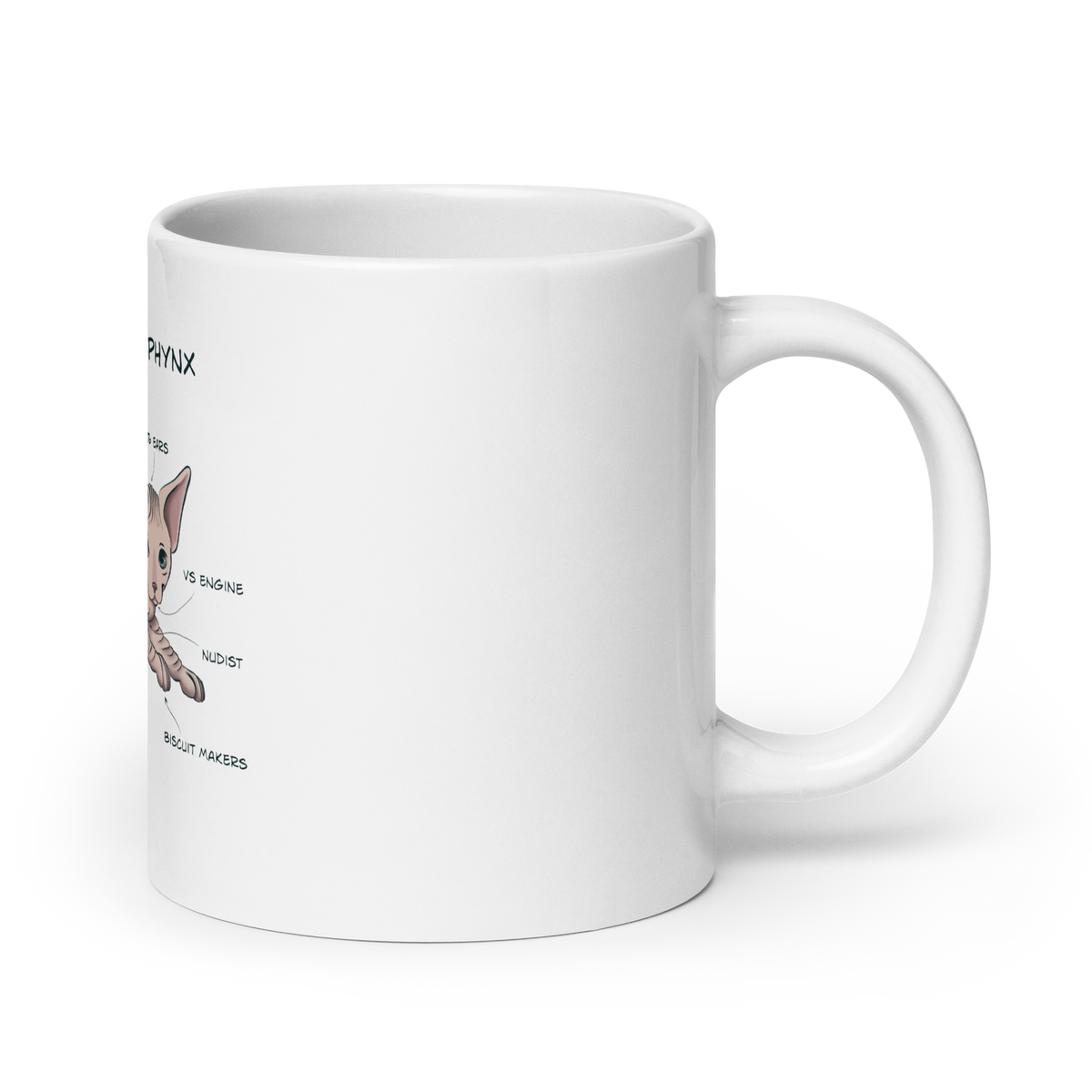 "ANATOMY OF A SPHYNX CAT" COFFEE MUG by ReNewedPet