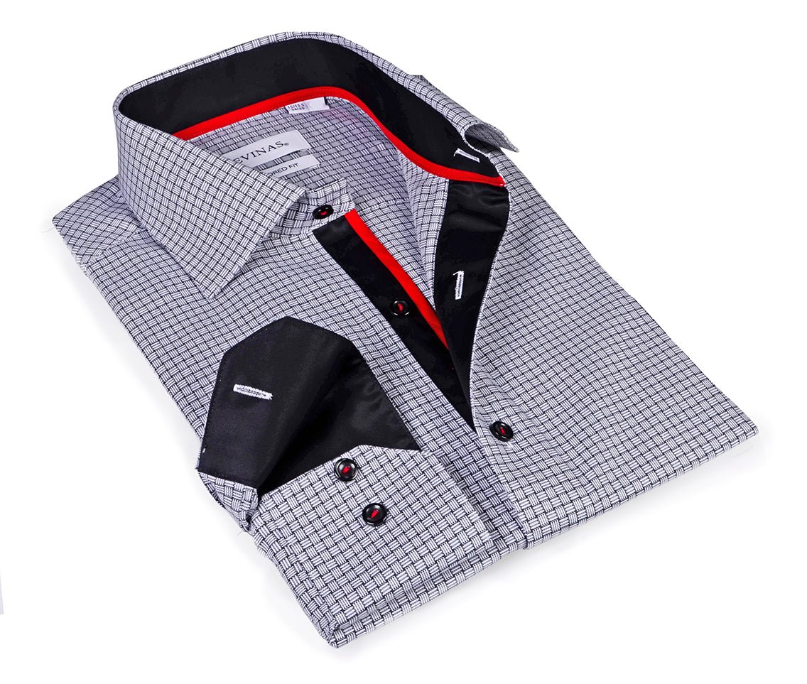 White & Grey Twill Shirt // Tailored (Slim) FitShirts & TopsTorqelo.com