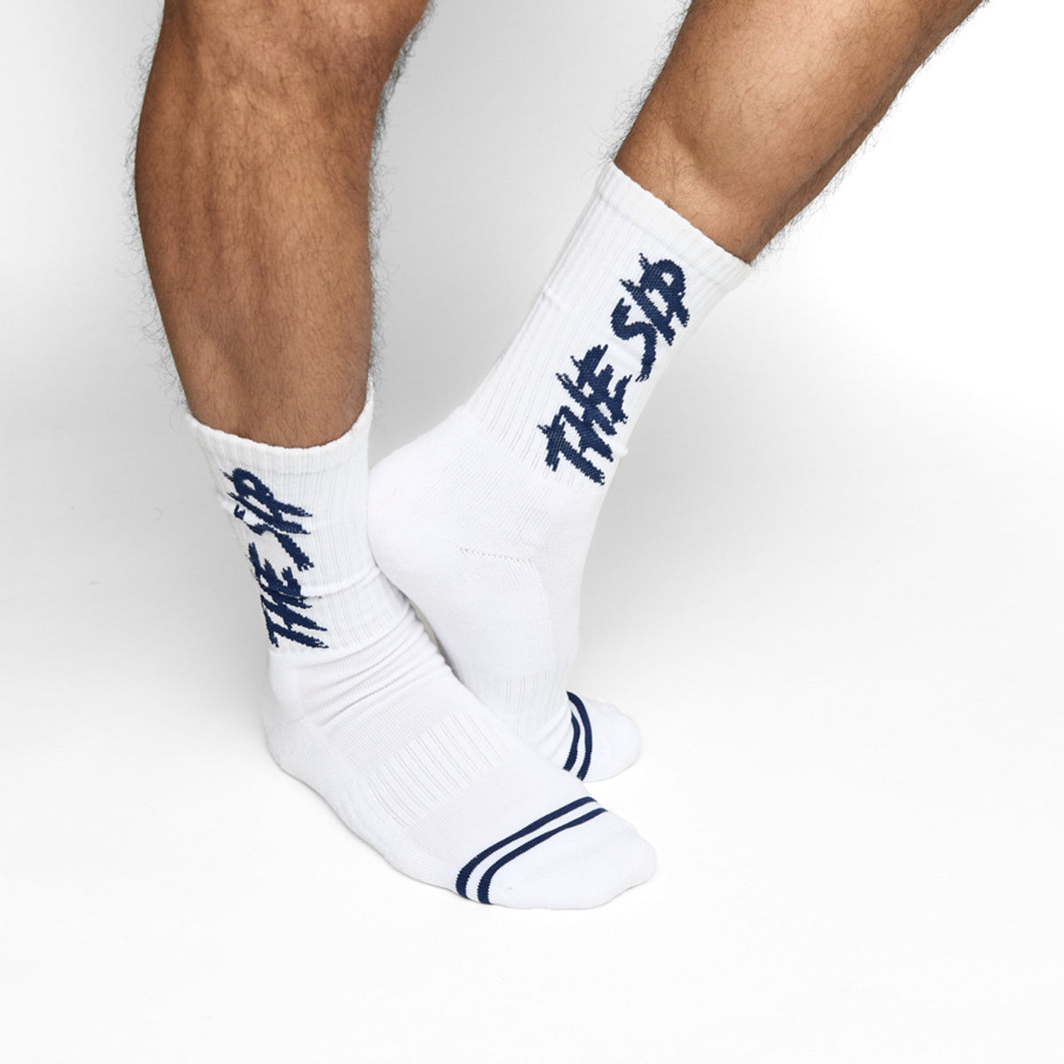 White The Sip Casual Crew SocksTeam ColorwaysTorqelo.com