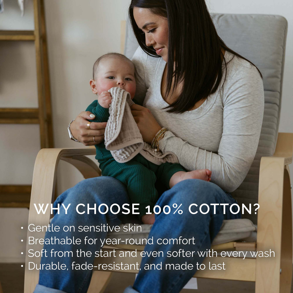 White Set - Muslin Burp Cloths (4 Pack) by Parker Baby Co.