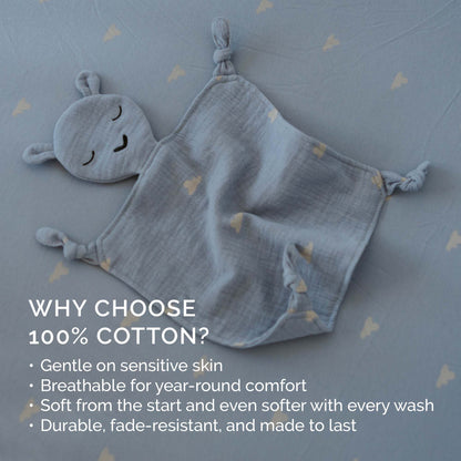 Infographic on the cotton used in the Parker Baby Co. muslin lovey