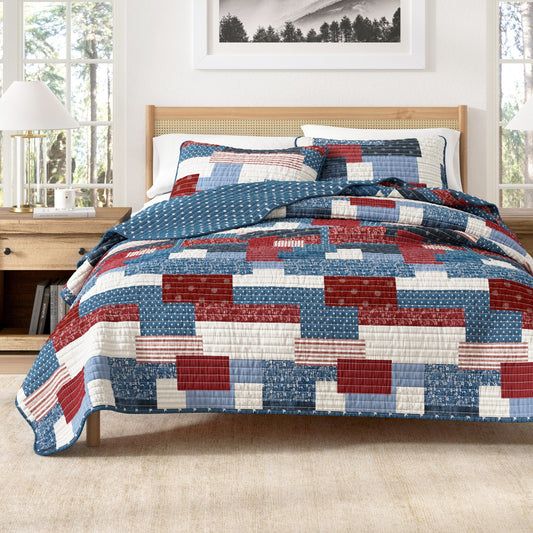 Americana Patchwork Quilt Set - Lowel Collection by Great Bay Home