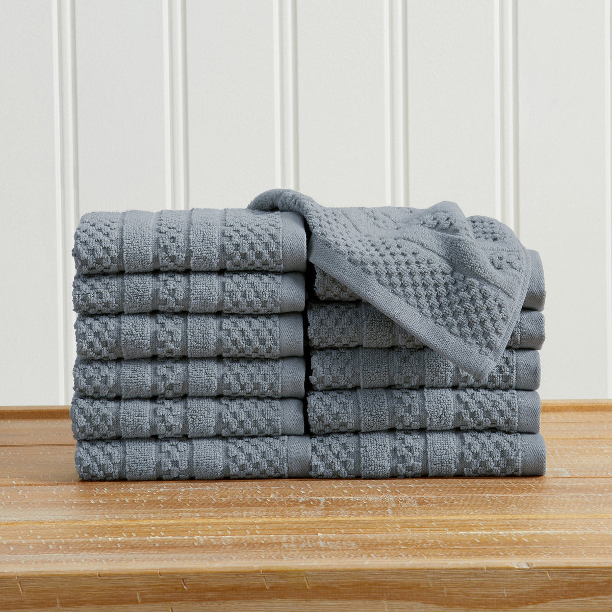 100% Cotton Checkered Jacquard Bath Towel Set - Giuliana Collection by Great Bay Home