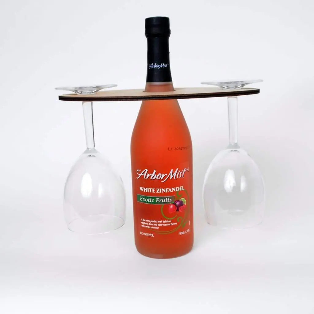 Wine Glass Holder - Wedding Gift - Robert Browning Quote - Personalized Wood Wine Glass Carrier by Joyful Moose