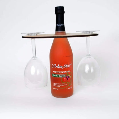 Wine Glass Holder - Wedding Gift - Robert Browning Quote - Personalized Wood Wine Glass Carrier by Joyful Moose