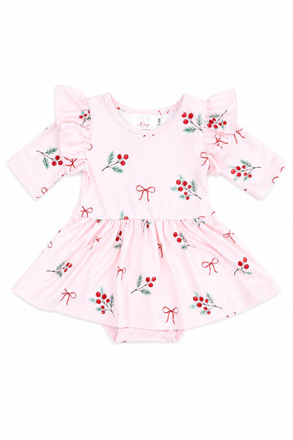 Winter Berries 3/4 Sleeve Flutter Twirl BodysuitTwirl Bodysuit - 3/4 FlutterTorqelo.com