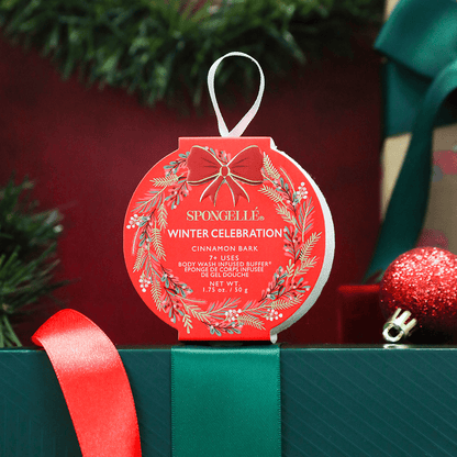 Winter Celebration - Cinnamon Bark | Holiday WreathBody Wash Infused BufferTorqelo.com