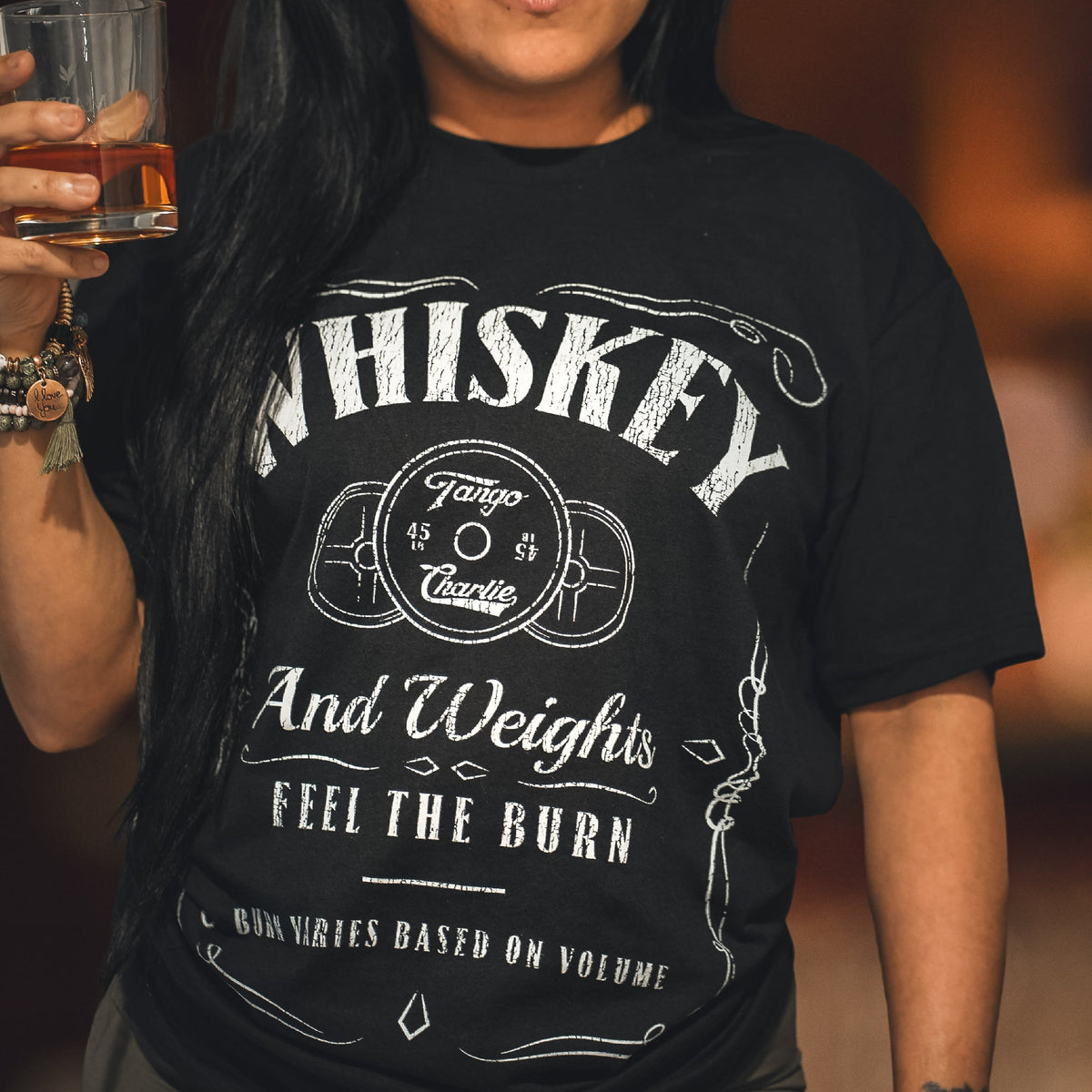 Whiskey "Feel the Burn" - tee by Tango Charlie Apparel