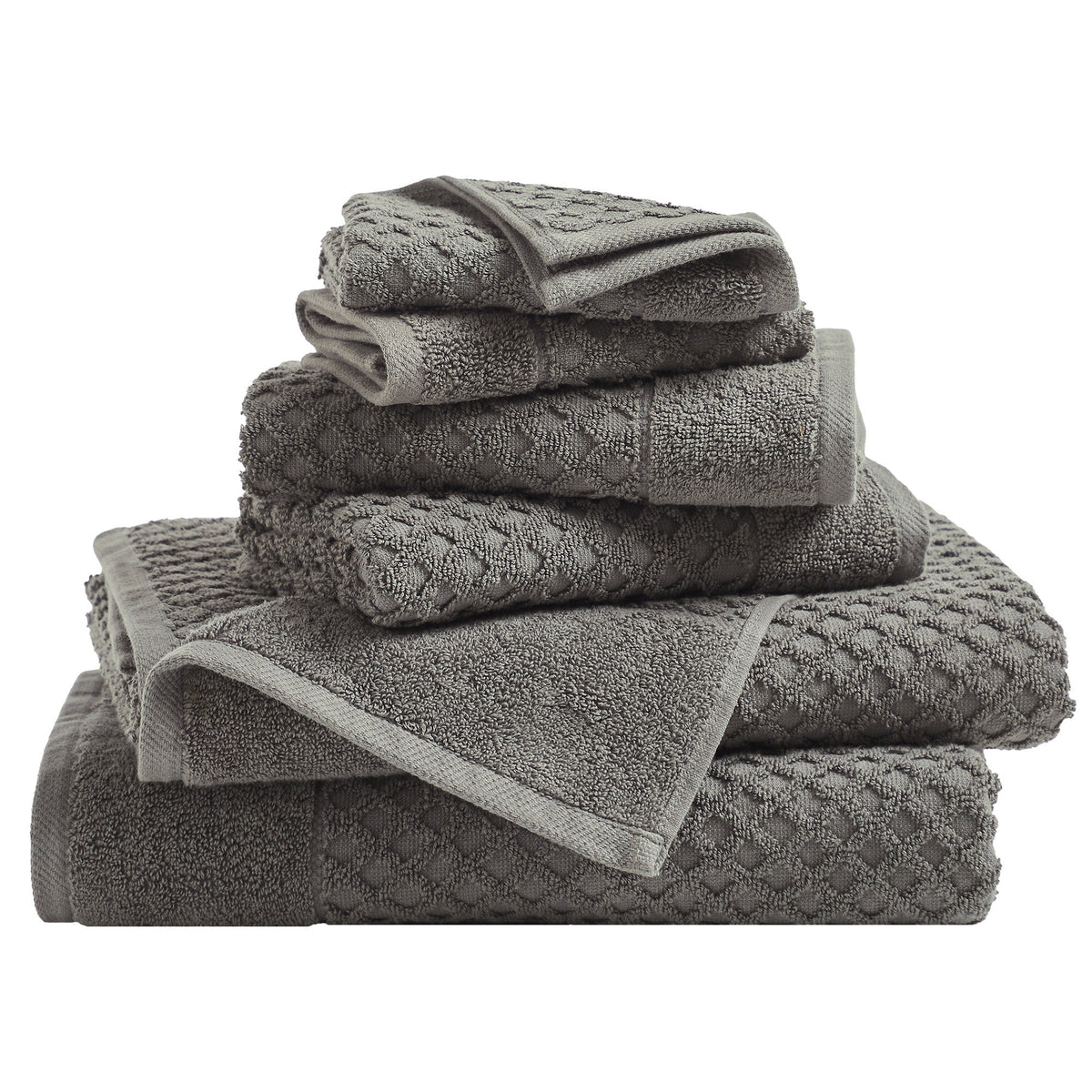 Cotton Diamond Waffle Weave Bath Towel Set - Grayson Collection by Great Bay Home