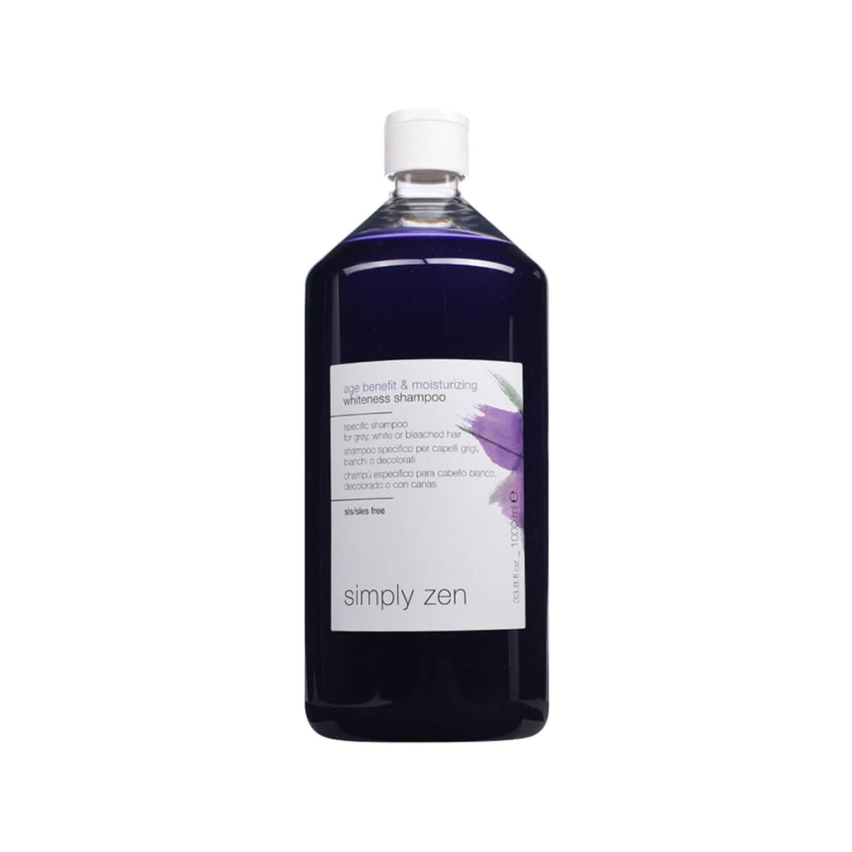 Simply Zen Moisturizing Whiteness Shampoo - 1000ml Large Volume for Hydrated & Brighter Hair by Beauty Care Bag