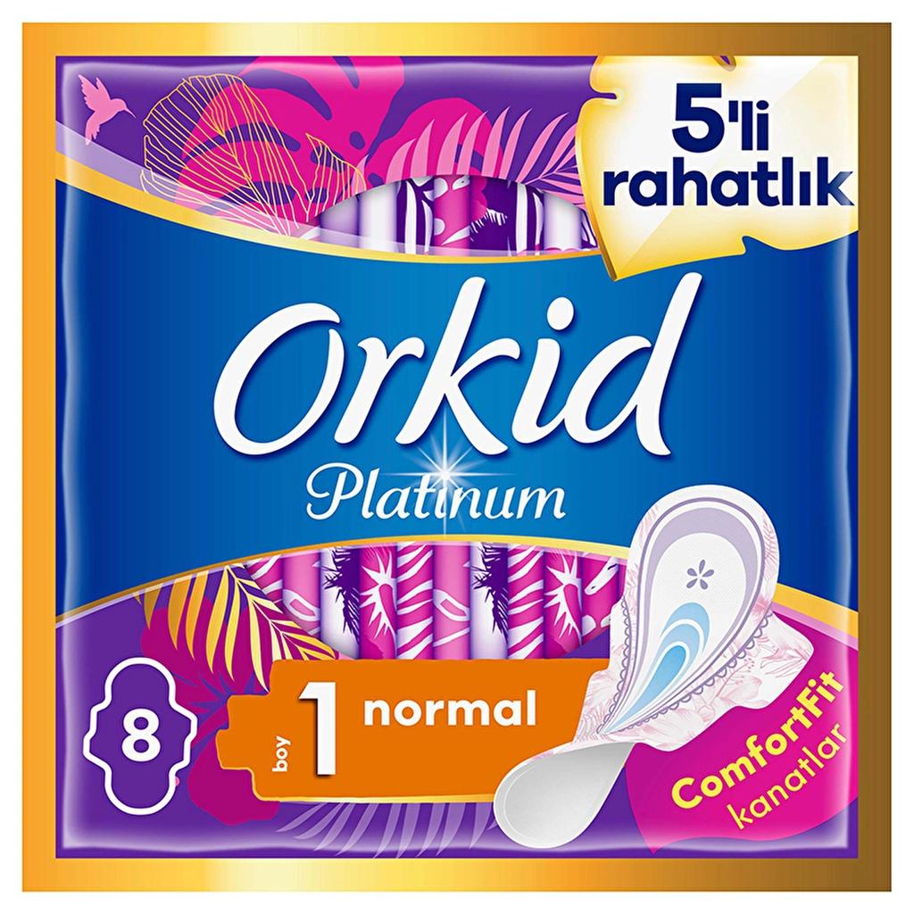 Orkid Platinum Normal Size 1 Sanitary Pads with Wings 8 Count by Beauty Care Bag