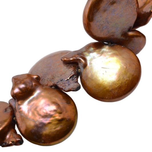 Freshwater Copper Coin Pearl Strand 16in by Continental Bead Suppliers