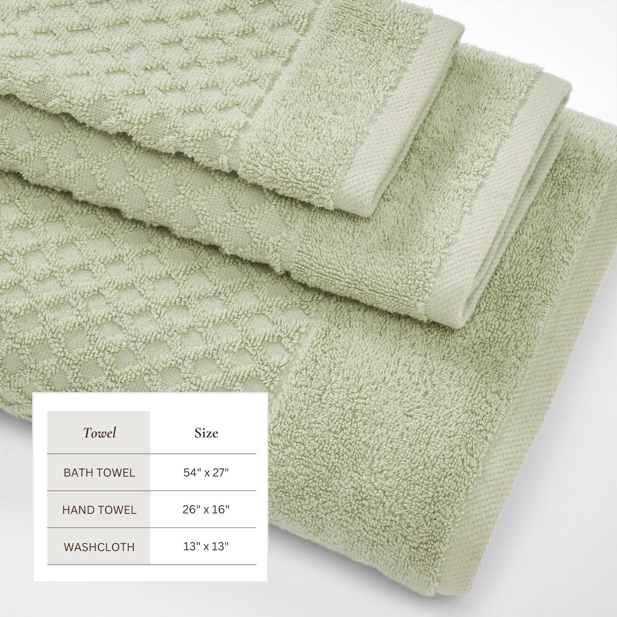Cotton Diamond Waffle Weave Bath Towel Set - Grayson Collection by Great Bay Home