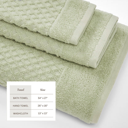 Cotton Diamond Waffle Weave Bath Towel Set - Grayson Collection by Great Bay Home