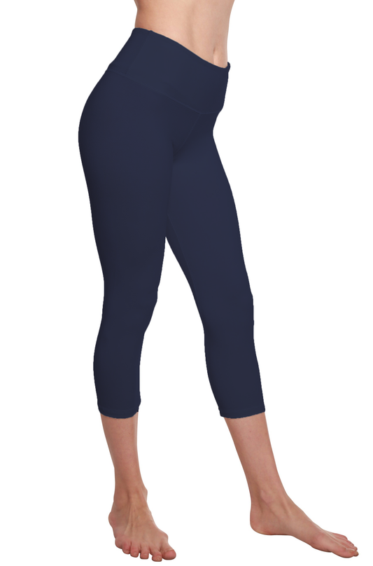 Women's capri style leggings in bamboo viscose, organic cotton and spandex