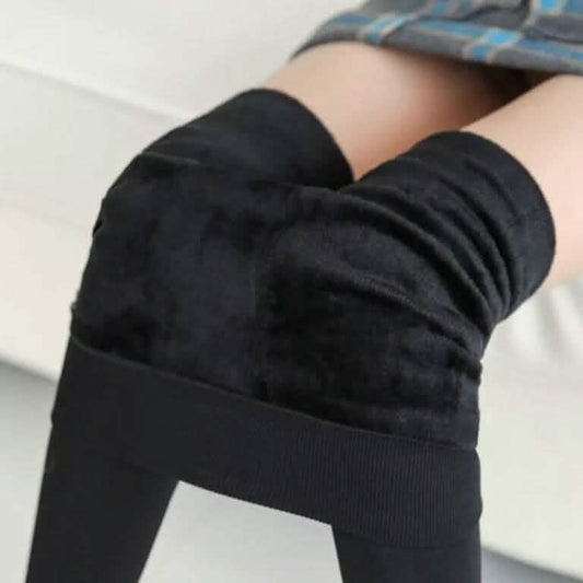 Women's Extra 220g Fleece Leggings High Waist Stretchy Warm Leggings (One Size) by EasyOptionXY