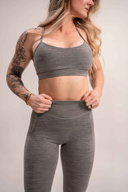 WOMEN'S | DEBUT SPORTS BRA : GRAY by Alpha Country Training + Nutrition