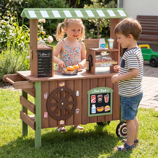 Wooden Grocery Store Playset with Wheels for KidsPlay Kitchen SetsTorqelo.com