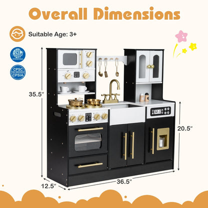 Wooden Kids Kitchen Playset with Realistic Lights and SoundsTorqelo.com