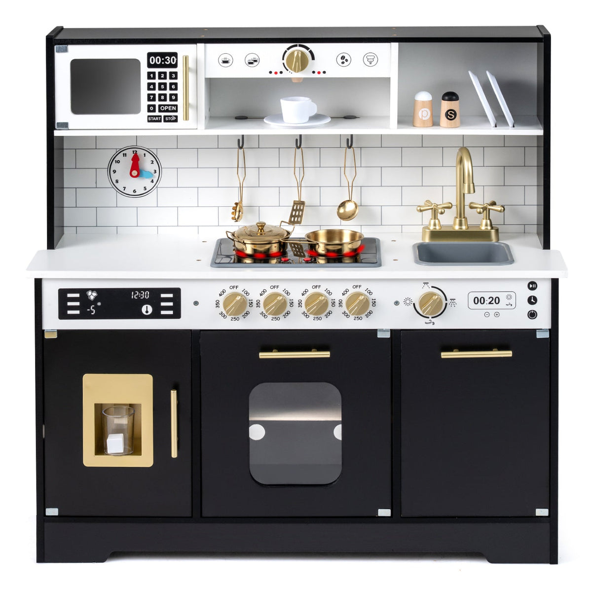 Wooden Play Kitchen for Kids with Realistic Lights and SoundsTorqelo.com