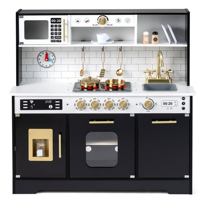 Wooden Play Kitchen for Kids with Realistic Lights and SoundsTorqelo.com