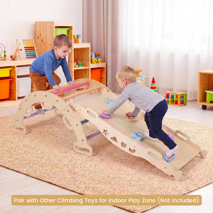 Wooden Rocking Climbing Arch with Cushion 3-in-1 MontessoriClimbing ToyTorqelo.com