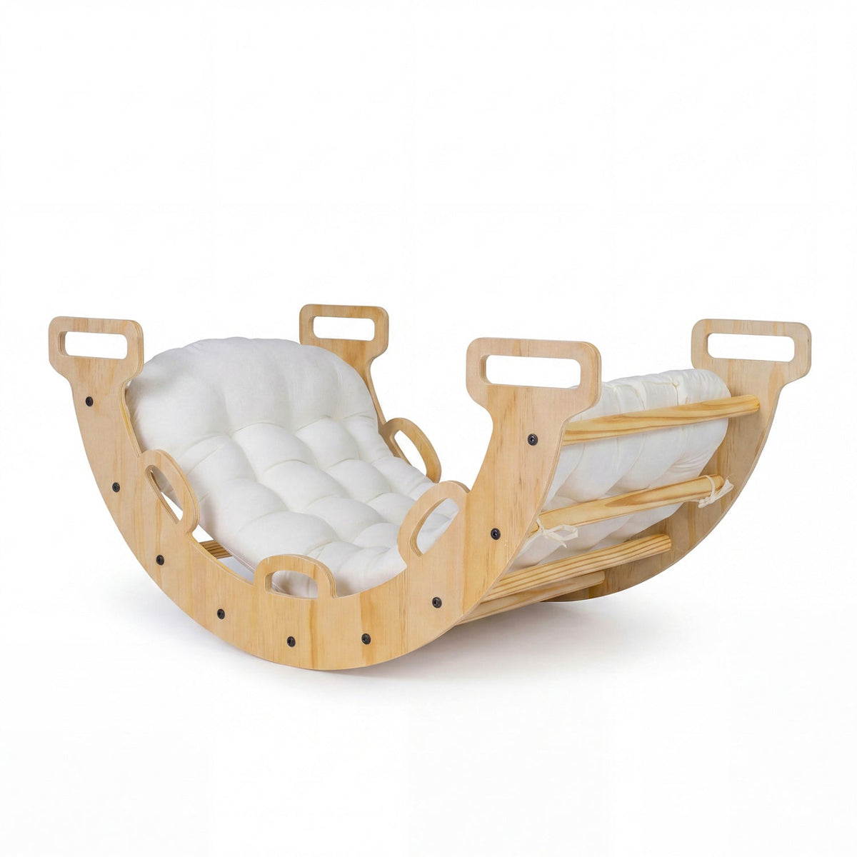 Wooden Rocking Climbing Arch with Cushion 3-in-1 MontessoriClimbing ToyTorqelo.com