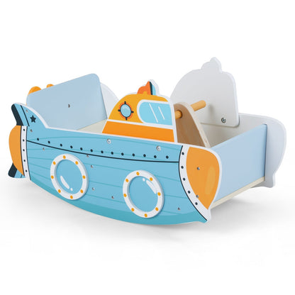 Wooden Submarine Rocking Climber with Rotating PropellerClimbing ToyTorqelo.com
