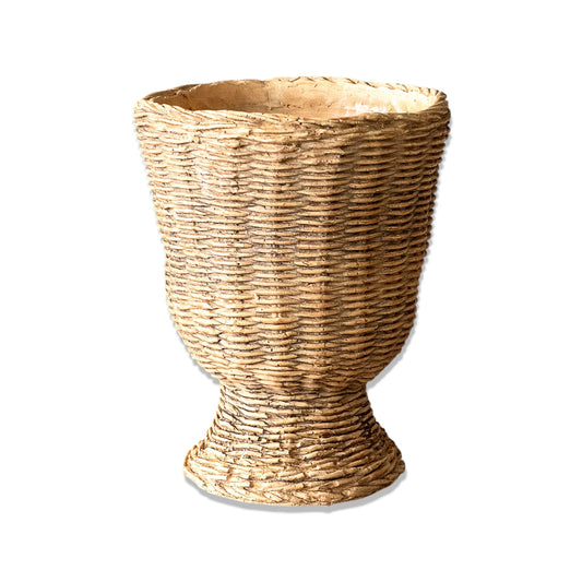 Woven Basket Texture Cement Planter by Rust & Cinder