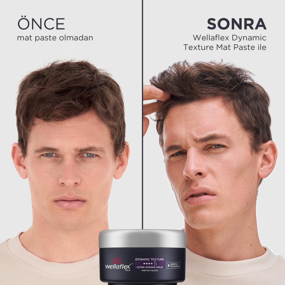 Wella Wellaflex Men's Dynamic Texture Matte Hair Paste - Ultra Strong Hold, Vegan Hair Wax for Long-Lasting Texturized Styles by Beauty Care Bag