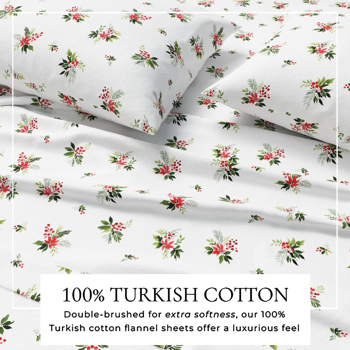 Turkish Cotton Flannel Sheet Set - Elevated Holiday Collection by Great Bay Home