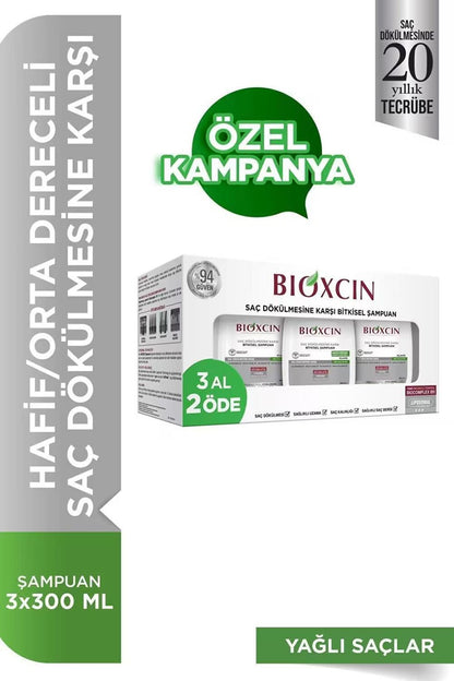 Bioxcin Klasik shampoo for oily hair, 3 x 300ml