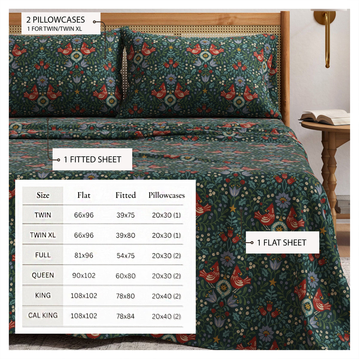 Turkish Cotton Flannel Sheet Set - Elevated Holiday Collection by Great Bay Home