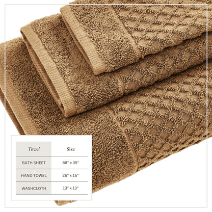 Cotton Diamond Waffle Weave Bath Towel Set - Grayson Collection by Great Bay Home