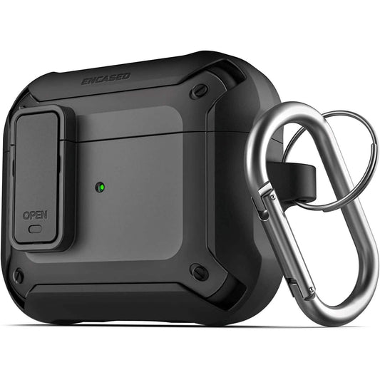 X-Armor for Airpods 3rd Generation Case with Locking Lid | Protective Carrying Pod with Carabiner Keychain (Airpods Gen 3) by EasyOptionXY