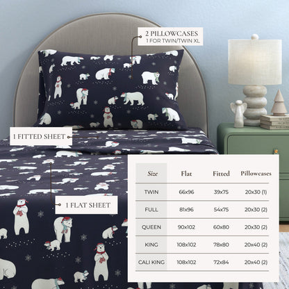 Turkish Cotton Christmas Flannel Sheet Set - Whittaker Collection by Great Bay Home