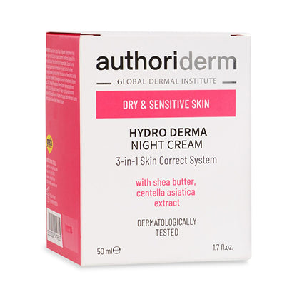 Authoriderm Night Cream for Dry, Sensitive Skin: Rejuvenating Shea Butter Formula - Even Skin Tone, Hydrating, 50ml by Beauty Care Bag