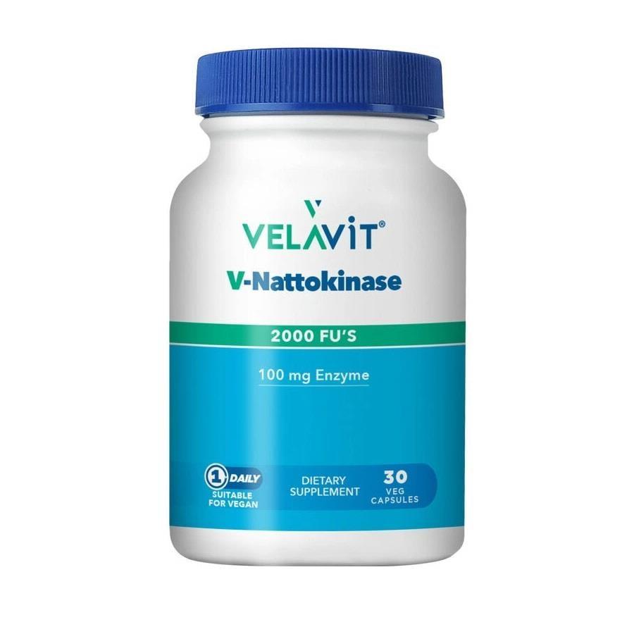 Velavit Nattokinase Dietary Supplement for Cardiovascular Health - 30 Vegetarian Capsules by Beauty Care Bag