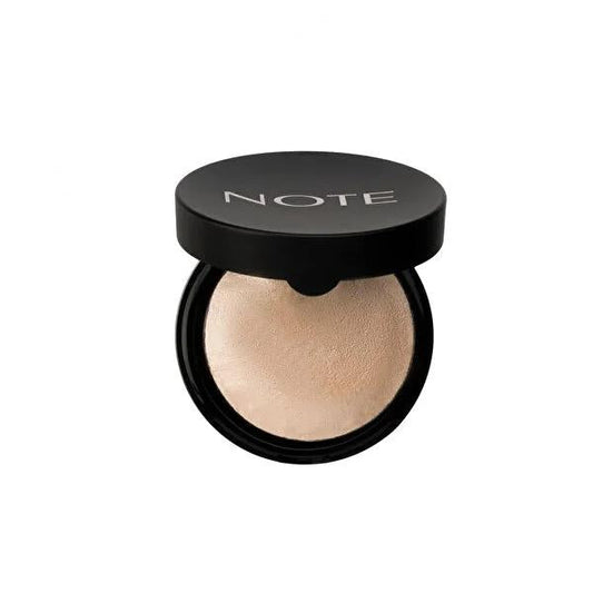 Note Baked Highlighter Aydõnlatõcõ 01 Moonlight: Radiant, Natural Glow, Shimmering Face Highlighting Makeup with Macadamia Oil by Beauty Care Bag