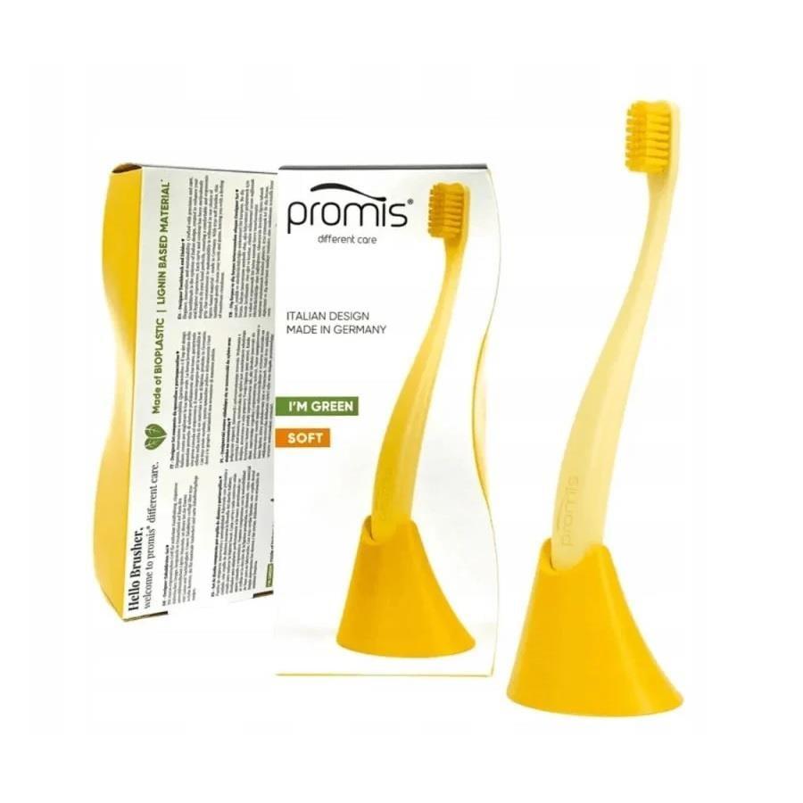 Promis Box Yellow Toothbrush with Holder Set by Beauty Care Bag