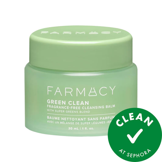 FARMACY Green Clean Makeup Removing Cleansing Balm: Gently Removes Waterproof Mascara & SPF, Hydrates Skin, Cruelty-Free, Super Greens Infused by Beauty Care Bag