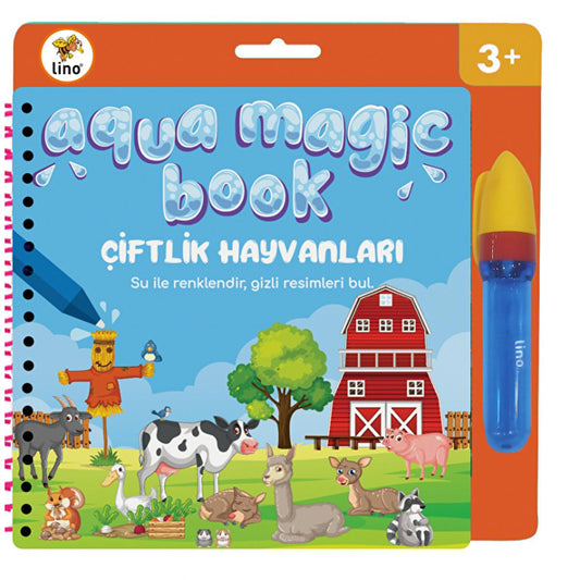Lino Magic Water Painting Book: Reusable Farm Animal Coloring Book for Toddlers - Mess-Free, Self-Erasing Kids Water Drawing Fun. by Beauty Care Bag