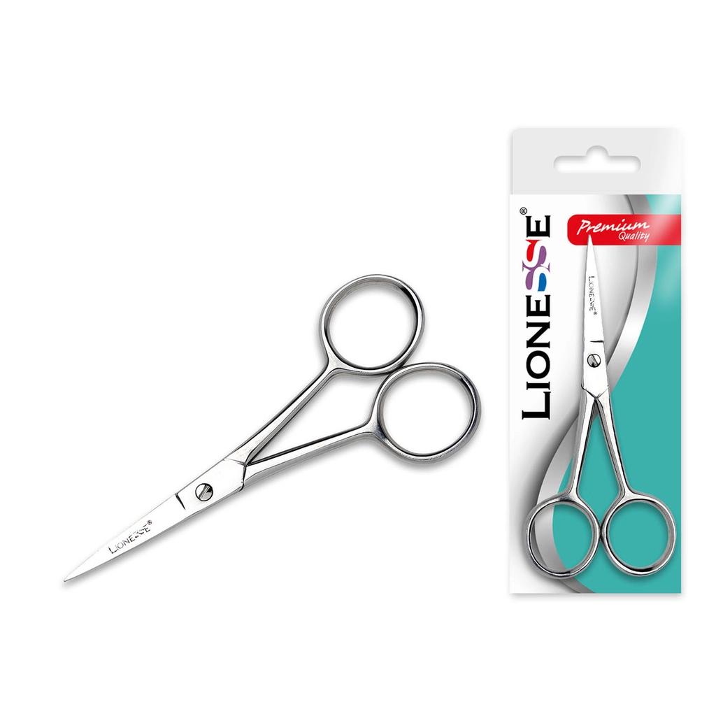 Lionesse Mustache Scissors for Precise Grooming by Beauty Care Bag
