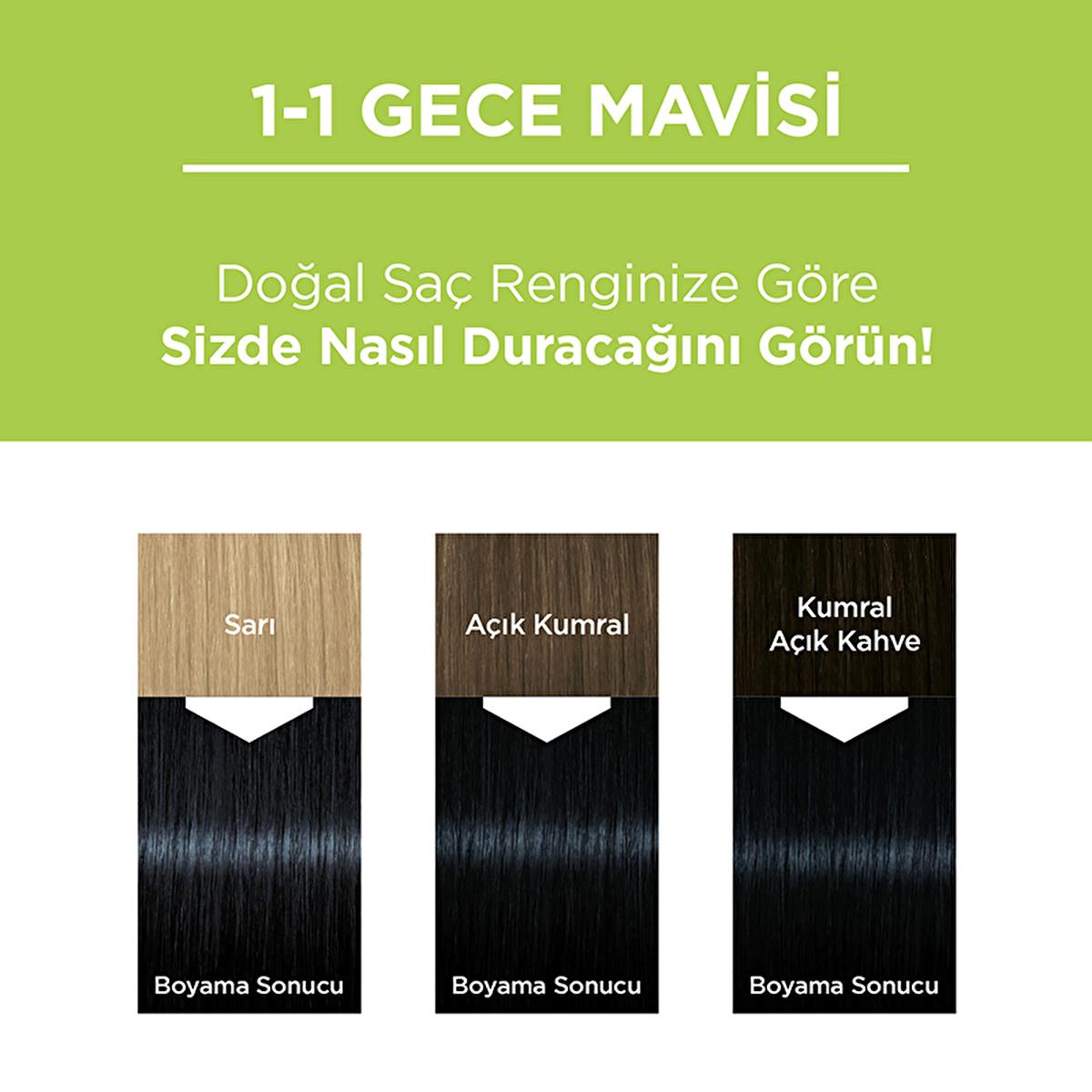 Palette Natural Hair Dye - Gece Mavisi (Night Blue) Permanent Hair Color with Natural Ingredients by Beauty Care Bag